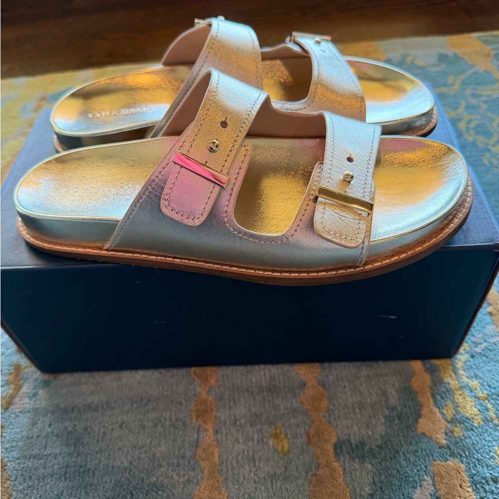 Cole Haan Marisol Gold Buckle Sandals NEW in box
